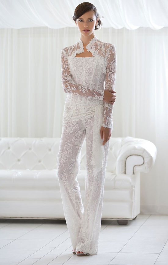 Альтернатива свадебному платью, брючный подвенечный костюм 2016