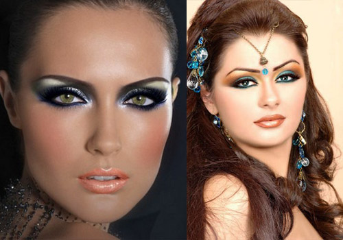 визуальное увеличене глаз с макияжем