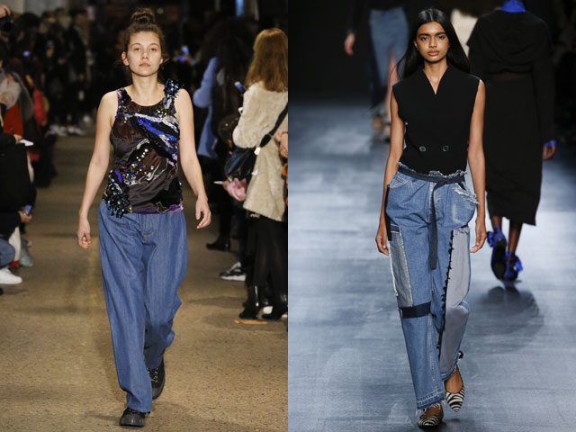  Модные джинсы широкого кроя