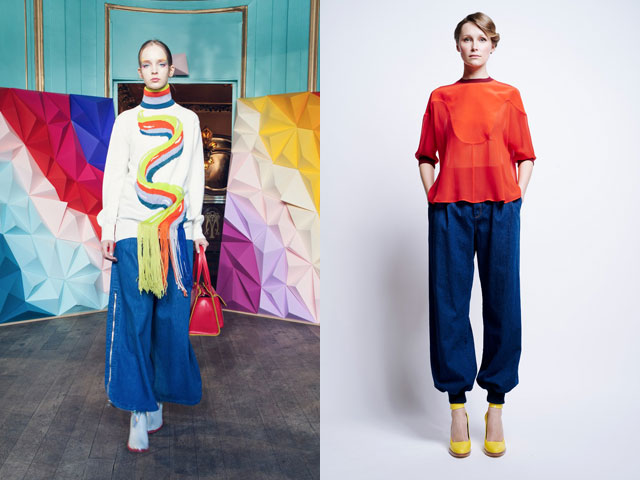  Модные джинсы широкого кроя