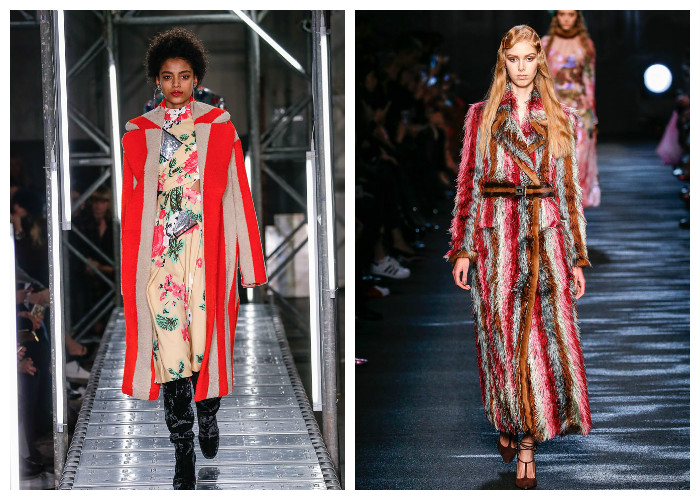 Модные пальто 2017, полоска. фото