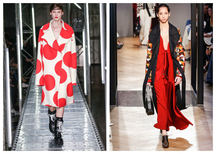 Модные пальто 2017 с ярким принтом, фото.