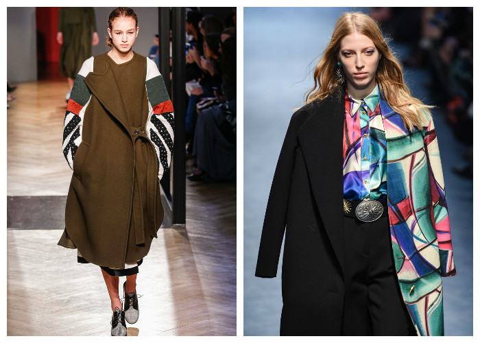 Модные пальто 2017 с ярким принтом, фото.