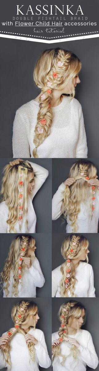 На фото: модные трендовые прически с косами-пошаговое плетения косы.