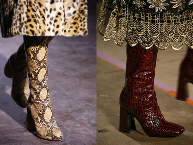 Сапоги из кожи рептилий сезона осень-зима 2016-2017