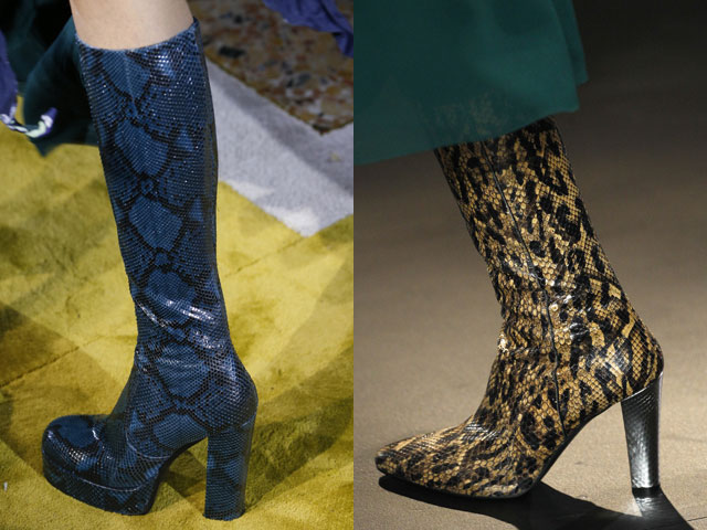Сапоги из кожи рептилий сезона осень-зима 2016-2017