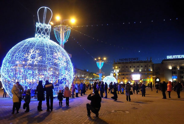 Новогодняя ночь в столице Белоруссии
