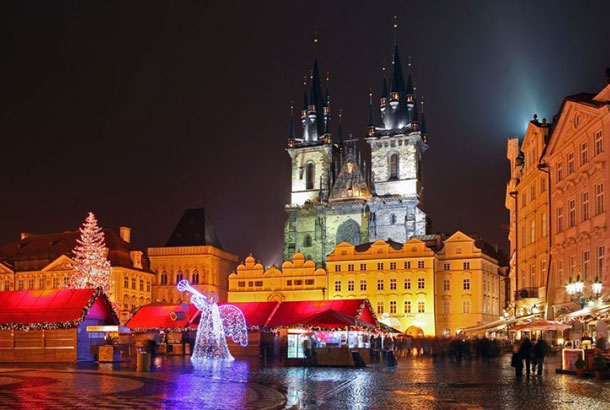 Ночная Прага на Новый год