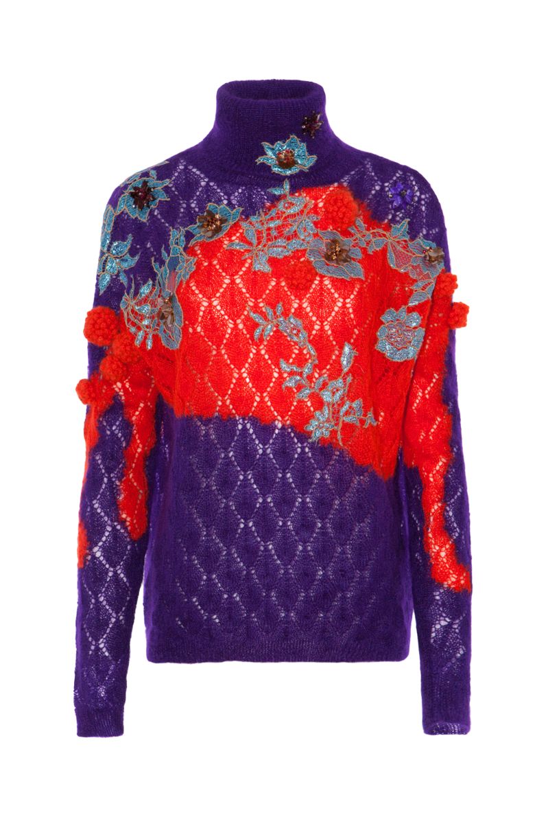 Модный разноцветный свитер тренд сезона из коллекции Delpozo.