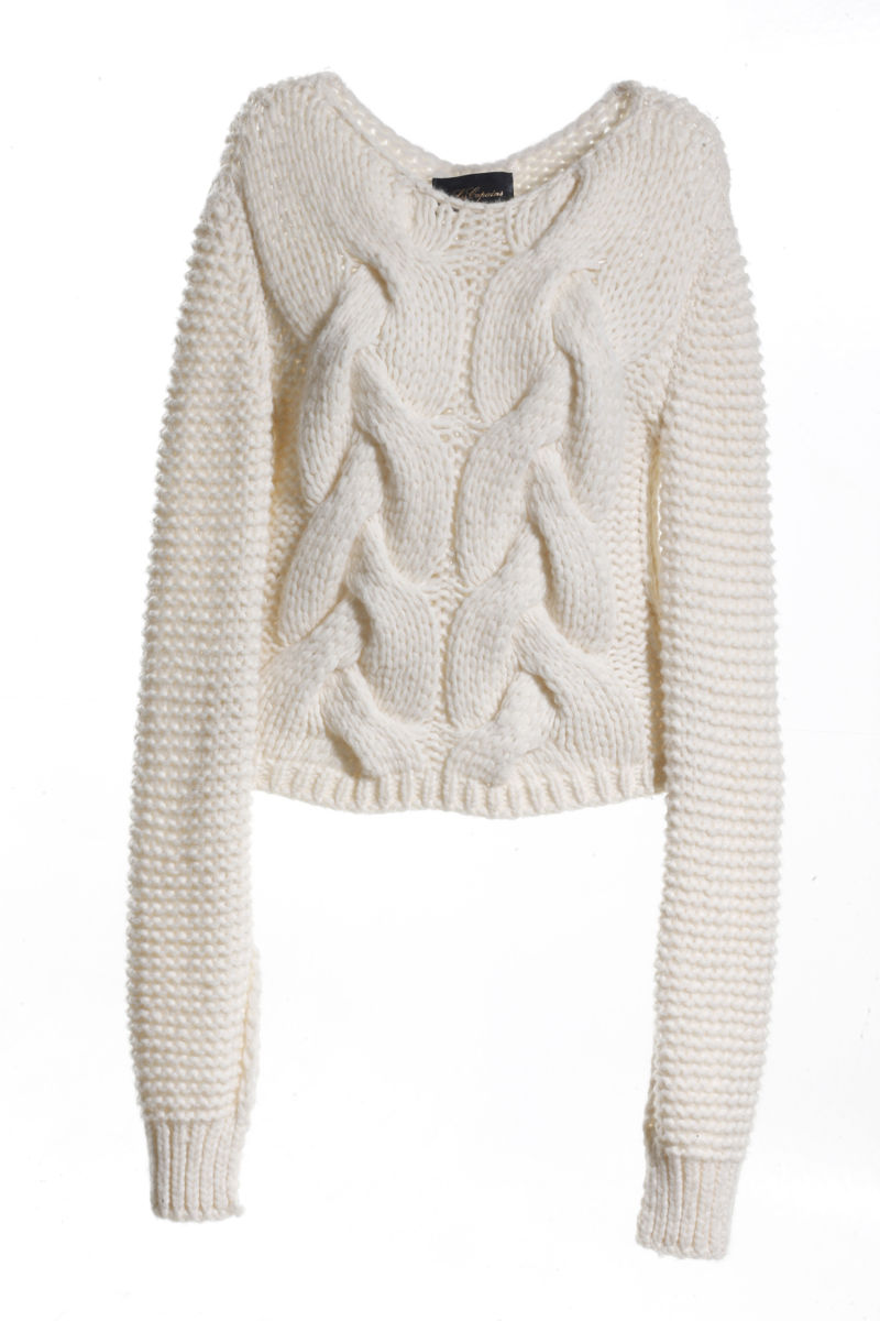 Модный бежевый свитер с длинными рукавами тренд сезона из коллекции Les Copains.
