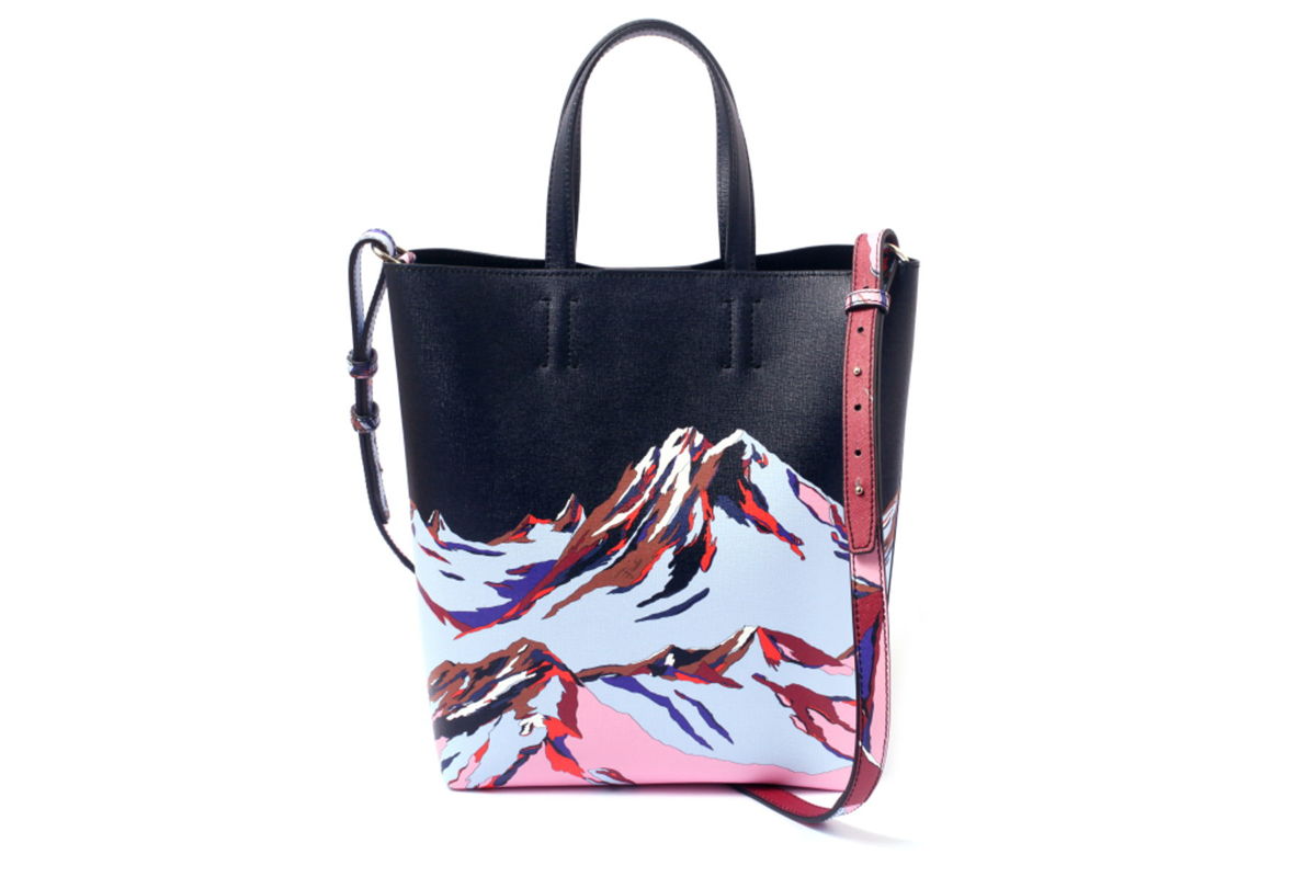 Большие сумки: модные тренды - сумка с размытыеми акварельныеми принтыами из коллекции Pucci.