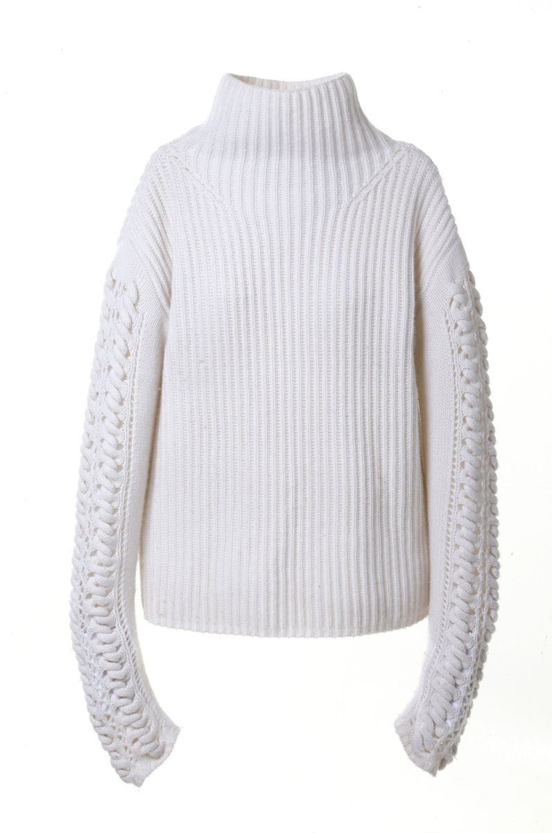 Модный серый свитер с длинными рукавами тренд сезона из коллекции TSE.