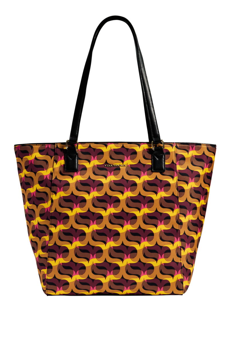 Большие сумки: модные тренды - сумка с размытыеми акварельныеми принтыами из коллекции Vera Bradley.