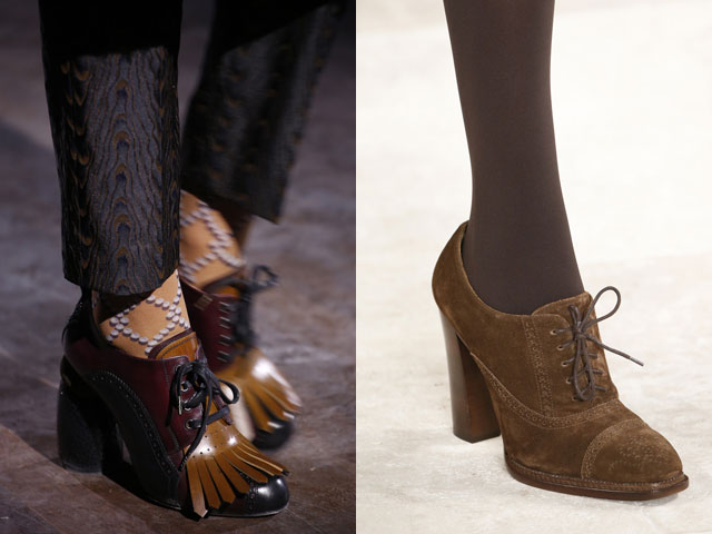 Модные туфли со шнуровкой осень-зима 2016-2017