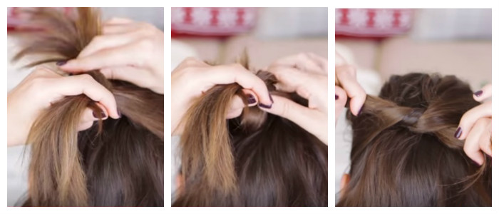 Делаем простую прическу по пошаговому фото на средние волосы