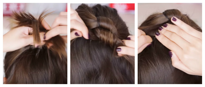 Делаем простую прическу по пошаговому фото на средние волосы