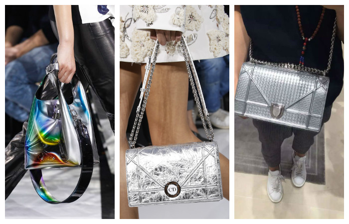 Модные сумки цвета серебро осень – зима 2016 – 2017, фото. 