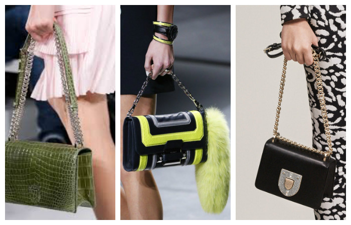Модные сумки на цепочке осень – зима 2016 – 2017, фото. 