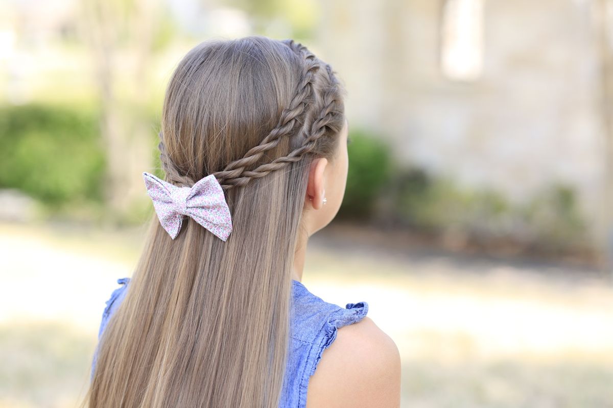 На фото: раздничная прическа для девочек на длинные волосы, которые легко повторить.