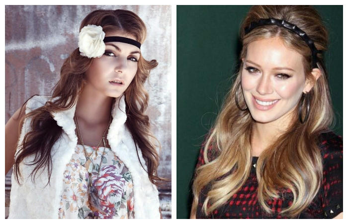 Прически с подвязкой или ободком на длинные волосы, фото