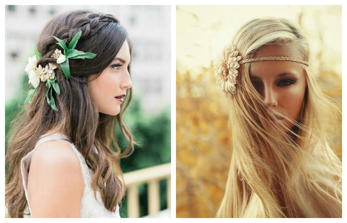 Прически с цветами на длинные волосы, фото