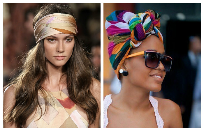 Прически с платком на длинные волосы, фото