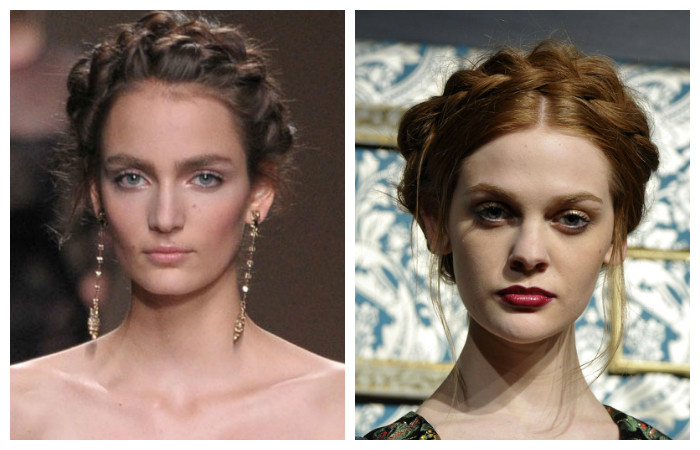 Прическа с косой вокруг головы для длинных волос, фото