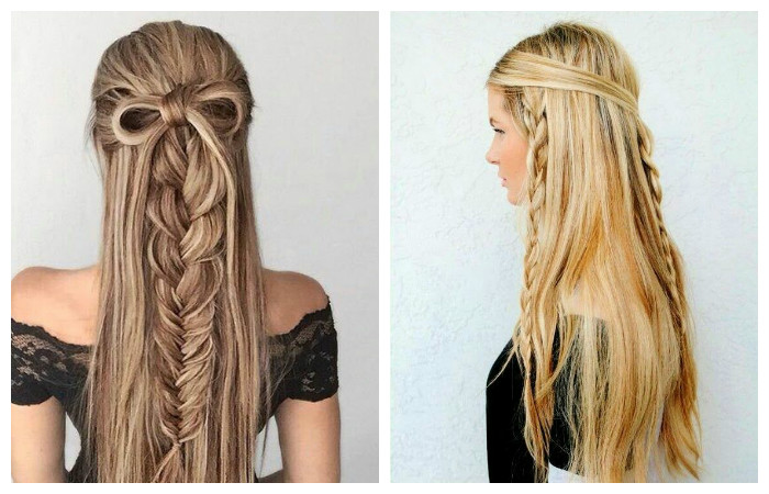 Варианты прически с косой для длинных волос, фото