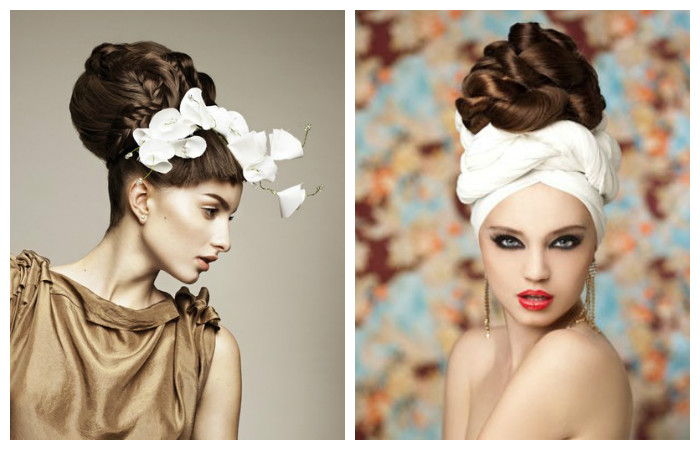 Креативные высокие прически на длинные волосы, фото