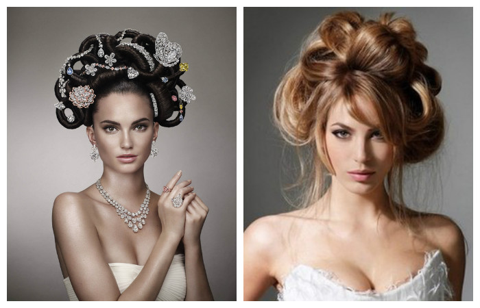 Креативные объемные прически в виде кокошника на длинные волосы, фото