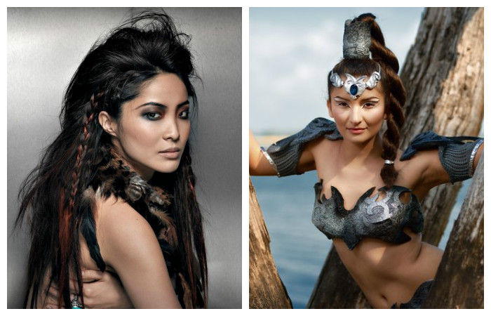 Прическа в этническом стиле на длинные волосы, фото