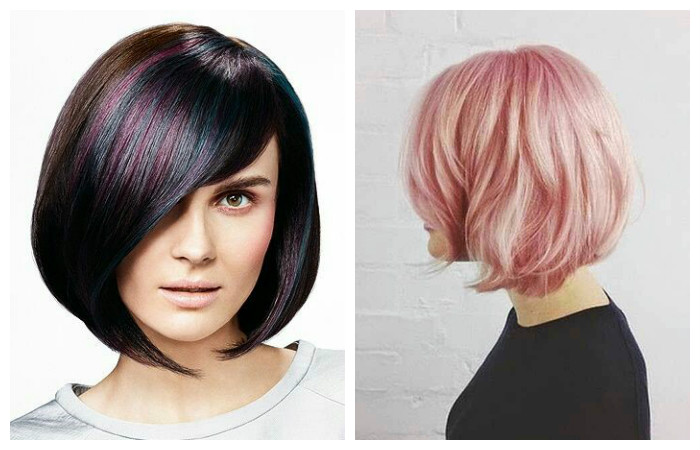 Модное окрашивание стрижки каре.