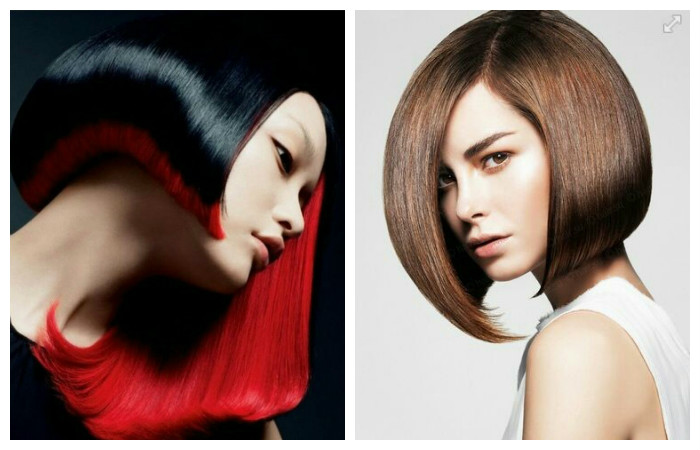 Каре на гладкие, прямые волосы