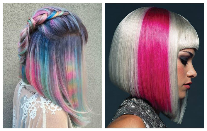 Модное окрашивание стрижки каре.