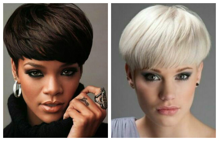 Модная стрижка на короткие волосы под горшок, фото