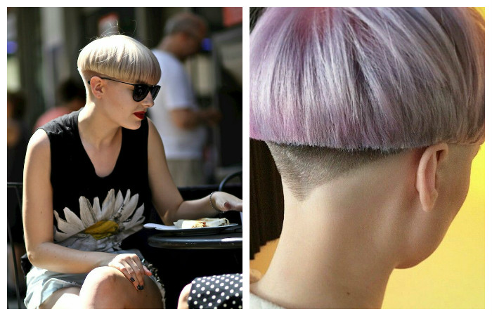 Модная стрижка на короткие волосы под горшок, фото