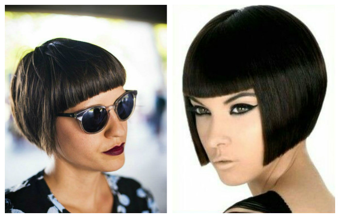 Боб на короткие волосы с прямой челкой