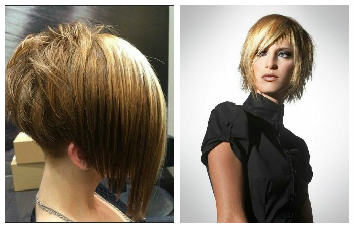 Стрижка боб с взъерошенным затылком