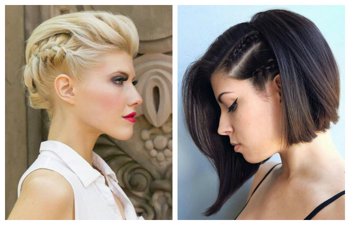 Стрижка боб с косами