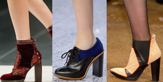 Ботильоны из смешанных материалов осень-зима 2015-2016