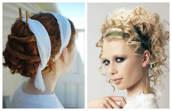 Греческие прически с различными украшениями, фото