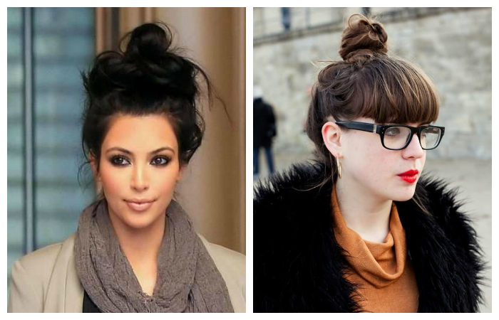 Легкие летние прически на средние волосы с пучком, фото