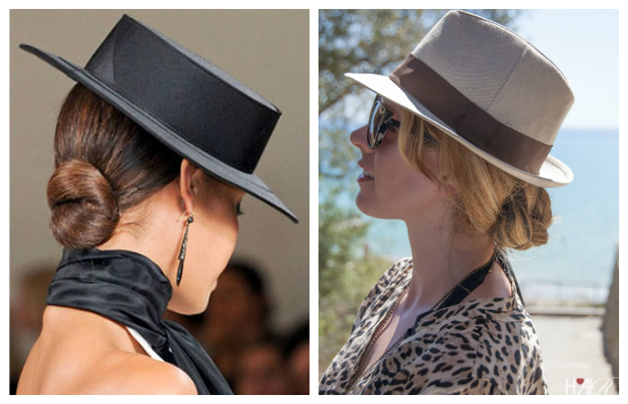 Легкие прически под шапку на средние волосы с низким пучком, фото