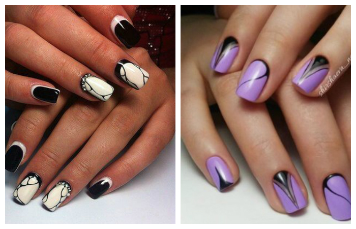 Рисунки на короткие ногти, фото