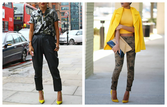 С чем носить желтые туфли?