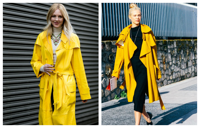 С чем носить желтый плащ?