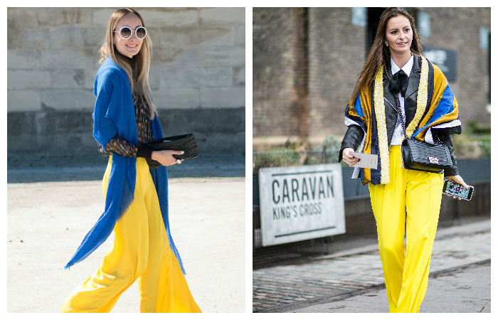 С чем носить желтые брюки?