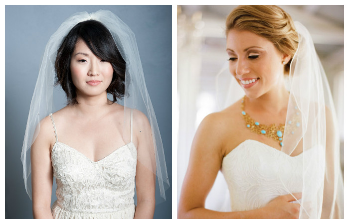 Свадебные прически с фатой на средние волосы, фото